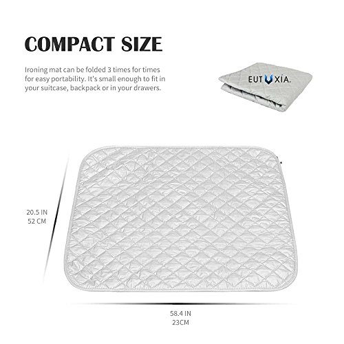 Eutuxia Magnetic Ironing Blanket. Alternative for Iron Board. Portable Cover for Washer, Dryer, Table, Bed, Countertop. Dry Safe & Heat Resistant Pad. Quilted Laundry Mat fo Everywhere.[23 x 20.5 in] - Thumbnail 4