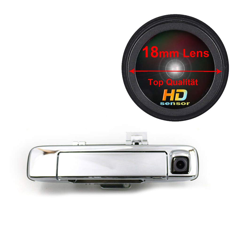 HD Auto Vehicle Car Van IP68 1280Pixels 170° Trunk Handle Button Tail Gate Rear View Reversing Backup Camera Parking Aids System Compatible with Isuzu D-MAX (NO.IS7232(240mm))