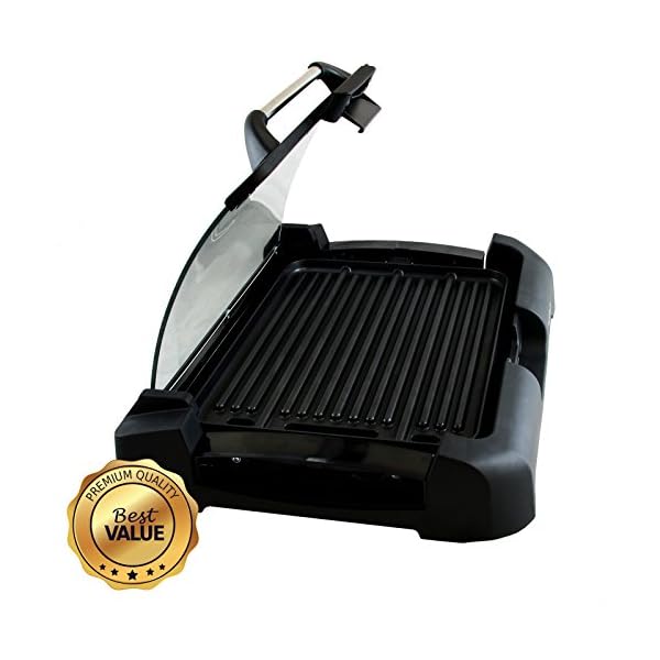 MegaChef-Dual-Surface-Heavy-Gauge-Aluminum-Reversible-Indoor-Grill-and-Griddle-with-Removable-Glass-Lid-15-by-11-Black