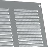 EUROPLAST 400x200mm Grey Metal Air Vent Grille with Insect Mesh 16x8" view 3