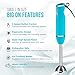 Chefman Immersion Stick Hand Blender Includes Stainless Steel Shaft & Blades, Powerful Ice Crushing 2-Speed Control One Hand Mixer, Soft Touch Grip, Turquoise