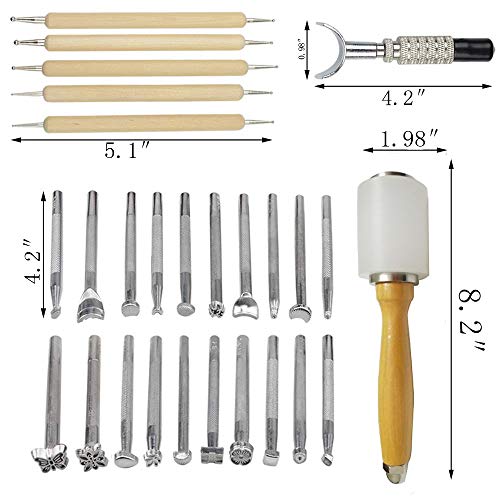 BANYOUR 20 PCS Leather Stamping Tool Leather Carving Working Saddle