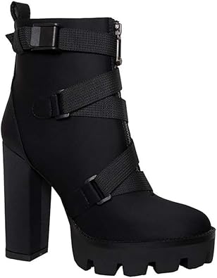 high heeled platform ankle boots