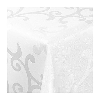 Tischdecke nach Maß Maßgeschneidert Sondergröße Maßanfertigung Sonderanfertigung Übergröße|Milano Design in Weiß | Eckig | 13