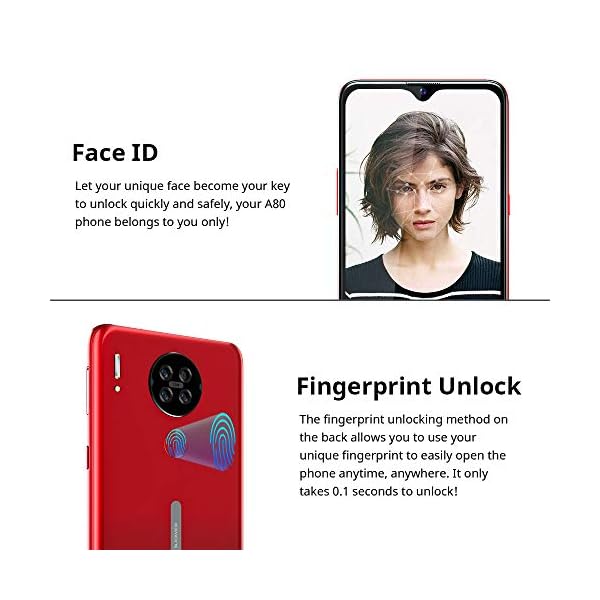 Mobile-PhoneBlackview-A80-4G-Smartphone-SIM-Free-Phones-UnlockedAndroid-10-Phone-with-6217-inches-Waterdrop-Screen13MP-Quad-Camera4200mAh2GB16GB128GB-ExtensionFaceFingerprint-Unlock-Red Blackview Mobile Phone, A80 4G Smartphone SIM Free Phones Unlocked,Android 10 Phone with 6.217 inches Waterdrop Screen…