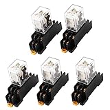uxcell AC 24V Coil Red Light DPDT 8 Pins Power Relay 5 Pcs Socket Base