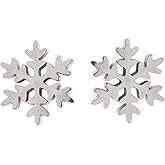Stainless Steel Cute Small Snowflake Stud Earrings Minimalist Hypoallergenic Winter Christmas Stud Earrings for Birthday Party Jewelry Gifts