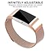 POY For Fitbit Charge 2 Bands, Milanese Loop Stainless Steel Bracelet Smart Watch Strap with Unique Magnet Lock for Fitbit Charge 2 Replacement Wristbands Large Small