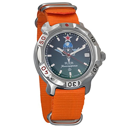 Vostok Komandirskie Commander Russian Army Mens Mechanical Military Wrist Watch #811021 (orange)