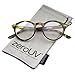 zeroUV Vintage Inspired Clear Lens Small Circle Round Sunglasses (Yellow Tortoise/Clear)
