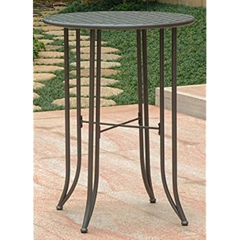 table height patio iron bar sunnydaze inch cast outdoor durable diameter tall pub round caravan rustic international brown