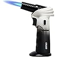 Butane Torch Lighter, 0-90°Rotating Angle Butane Lighter, Refillable Kitchen Torch with Safety Lock, Adjustable Flame for Sol