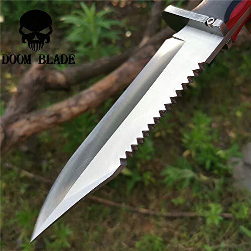 11.8IN Hunting Survival Knife 8Cr13 Wood Handle Tactical Army Fixed Blade Knives