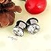 Longbeauty 10mm 00g Stainless Steel Prong Set Clear CZ Ear Plugs Tunnels Stretcher Expander Piercing Gauges with O-Ring
