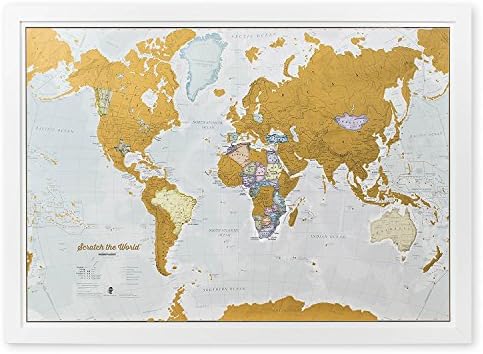 VuHom Scratch World Map Poster-Bonus Scenic Spot Wall Stickers and Map Mailing Tube, Track Your Adventures Personalized Travel Tracker Poster -Perfect for Travelers