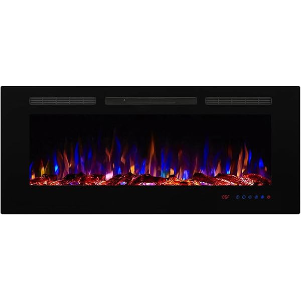 Valuxhome 50 Inches Electric Fireplace Insert with Remote Control, Timer  and Thermostat Setting, Crystal and Logset Fuel Bed, 1500W, Black :  Amazon.ca: Tools u0026 Home Improvement