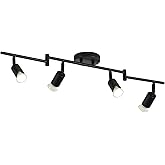 SEEBLEN Black Kitchen Track Lighting Fixtures Ceiling, 4 Light LED Track Lighting Kit, Modern Ceiling Spotlight with Rotatabl