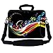 Meffort Inc 15.6 Inch Neoprene Laptop Bag – Water Resistant, Reinforced Zipper, Adjustable Shoulder Strap, Extra Side Pocket, Fits 15 to 15.6 Inch Laptops - Rainbow Music Note