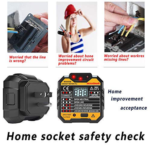 mxuteuk GFCI Outlet Receptacle Tester socket Standard 48250V Outlets 7
