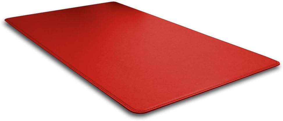 Eglooh - Hermes - Office Desk Pad made of Ferrari Red Leather, Desk Blotter with Tailored Seams and Rounded Corners - cm 80x50 - Made in Italy