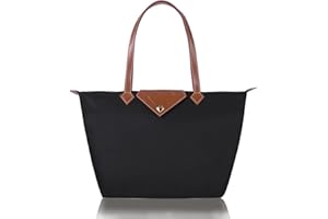 BOJLY Women Tote Bag,Stylish Waterproof Nylon Ladies Shoulder Bag, Folding Beach Travel Bag for Work,Shopping, School Large