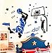 KeLay Fs 3D Basketball Wall Decals Slam Dunk Basketball Wall Decor Sports Decals Basketball Player Wall Stickers for Boys Room Bedroom Decor