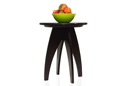 Kiwa Round CoffeeTable (4 Legs) with Wooden Melamine Polished | for Piping Hot Breakfast Wood Table with Legs for Living Room Waiting Room Balcony and Office, No Assembaly Require, (Brown)