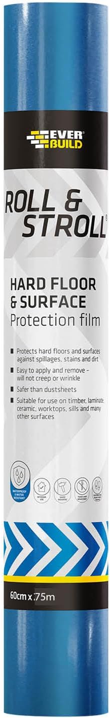 Everbuild Roll & Stroll Hard Surface Protector 600mm x 75m Transparent Blue