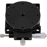 LUOYIILEA RS60L Rotating Linear Stage 60mm Fine Tuning 360&deg; Sliding Table | Optical sliding stage unit, heavy duty structure, 60mm platform size, precision angle position,stable linear movement