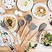 Silicone Kitchen Utensil Set: 6 Piece Cooking Utensils with Natural Bamboo Wooden Handles