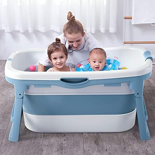 折り畳み式のバスタブアダルト 家庭用大型ポータブルバスタブ絶縁非インフレータブルプラスチックバケツお風呂アンチスリップ Color Blue