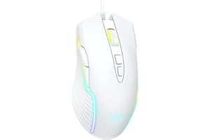 PHNIXGAM Wired Gaming Mouse, Ergonomic RGB Computer Mouse with RGB Backlight, Adjustable DPI UP to 6400, 7 Programmable Butto