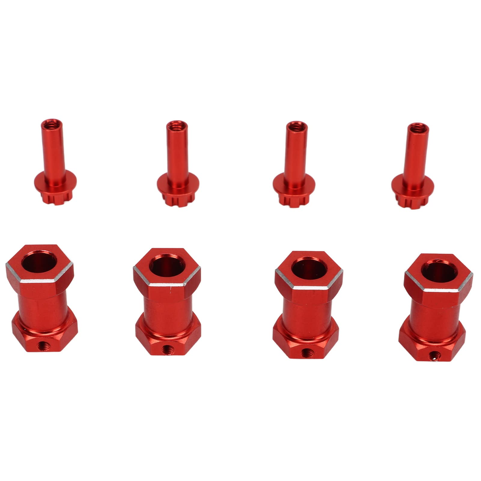 AMONIDA 12mm RC Wheel Hex Hub Spacer Machined Woodpecker RC Wheel Hex Hub Spacer RC Climbing Car (Red)