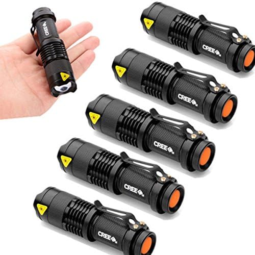 Mini flashlight 6X Q5 LED Zoomable 2000LM Flashlight Torch Tactical MINI Work Light Lamp 1ModeSurefire Flashlights