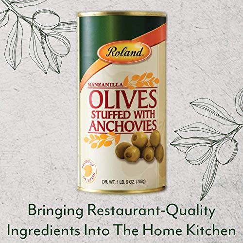 Roland Foods Manzanilla Olives Stuffed with Anchovies, Specialty