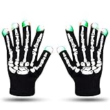 LED Skeleton Gloves ZOETOUCH Finger Lights 6 Modes Rave Gloves Party LED Lighted Gloves For Halloween Costume Christmas Dance Dubstep Party Birthday