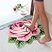 USTIDE Modern Style Rug Soft Rose Rug Handmade Rug Anti-Slip Area Carpet Living Room Rug Kitchen Mats Bedroom Rug 3x2