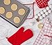DII Basic Terry Collection 100% Cotton Quilted, Oven Mitt, Red, 2 Piece