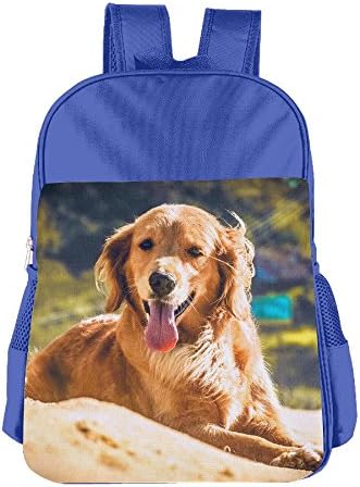 JING ZHONDA Golden Retriever Girls & Boys Printing School Backpack For Girls Boys Cute Bookbag Outdoor Daypack RoyalBlue