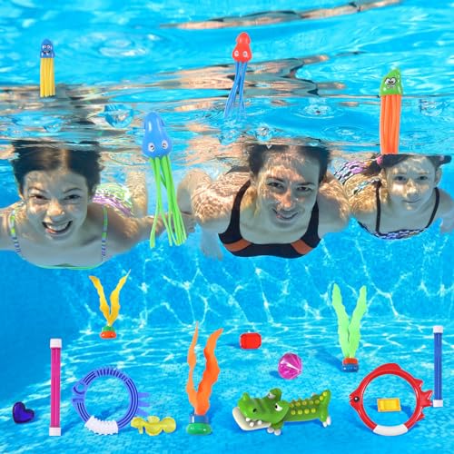 30 Packs Summer Pool Diving Swimming Essentials Toys for Kids, Fun Swim  Games Sinking Set, Underwater Dive Gif