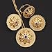 24k Gold Plated Bule White Stone Eritrea Habesha Wedding African Jewelry Set (Blue)