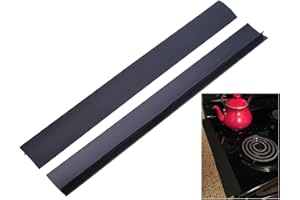 REEDTOCK Stove Gap Covers (2 pack), Easy to Clean Gap Fillers Between Counters and Stovetops, Oven, Washer，Furniture Easy to Install Heat Resistant, Black 25 Inches