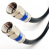 PHAT SATELLITE INTL Weather Seal Quad Shield Outdoor 3GHZ RG-6 Coaxial Cable 75 Ohm (Satellite TV or Broadband Internet) Anti Corrosion Brass Connector RG6 Fittings Assembled in USA 25ft