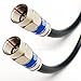 PHAT SATELLITE INTL Weather Seal Quad Shield Outdoor 3GHZ RG-6 Coaxial Cable 75 Ohm (Satellite TV or Broadband Internet) Anti Corrosion Brass Connector RG6 Fittings Assembled in USA 25ft