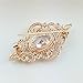 SELOVO Vintage Style Wedding White Oval Zircon Crystal Wedding Pin Brooch Rose Gold Tone