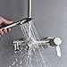 Shower Fixtures with Hand Shower and Tub Spout,SUS 304 Stainless Steel Outdoor Shower Wall Mounted,Brushed Nickel,A5108N-1N,HAOXIN