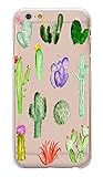 iPhone 6 Case, Case Bumper Ultra Slim Translucent Silicone Clear Case Gel Cover for Apple iPhone 6 (Cactus Painting iPhone 6)