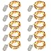 accmor Led Christmas String Lights, CR2032 Battery Operated Lights Set of 10, Bedroom Indoor Outdoor Halloween Decorations, 7.87ft 20 Leds Waterproof Cooper Lights for(UL Certified, Warm White)