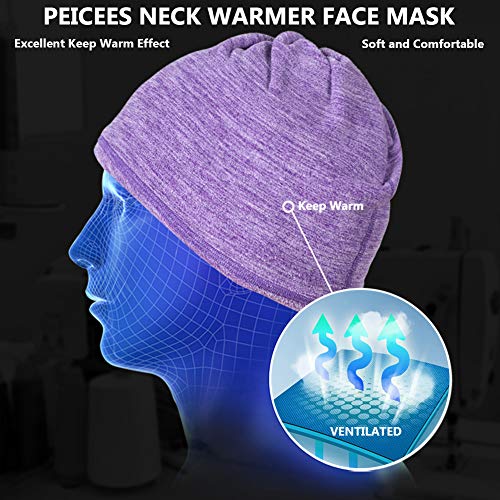 image for Peicees Fleece Neck Warmer Neck Gaiter Neck Rolls, Ear Warmer Headband