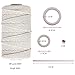 Quacoww 109 Yards Natural Macrame Cord 3mm with 6pcs Wood Ring and 4pcs Wooden Stick for DIY Plant Hangers, Crafts, Knitting